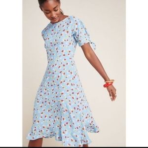 Faithfull the Brand Light Blue Floral Midi Dress